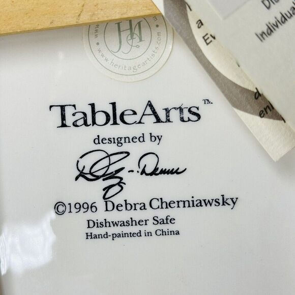 Vintage 16” Table Arts Large Oval Serving Platter Heron Debra Cherniawsky 1996 - Picture 11 of 15